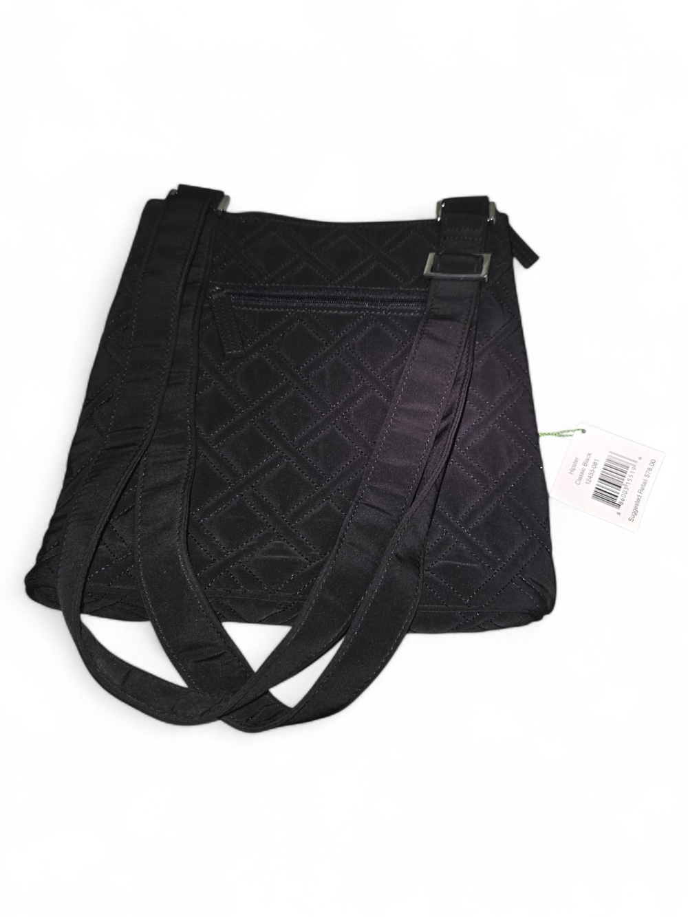 Vera Bradley Black Quilted Shoulder Bag with Front Zip Pocket - Picture 3 of 6